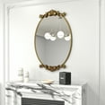 thumbnail image 6 of GODCHAR Wall Mirror Oval Vintage Carved Antique Metal Frame for Bathroom, 6 of 7