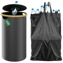 Enroslu Returnable Bottle Bin with Carry Bag for Collecting Empties and Glass Waste, Storage for Deposit Bottles, for Kitchen and Storage Room, Bottle Bag, Black