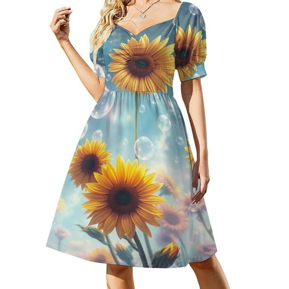 Sunflower Short Sleeved Dress Dresses Gala Dresses for Special Events
