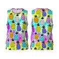 thumbnail image 2 of Gaeub Graffiti Pineapples Men's Mesh Basketball Jersey, Quick-Drying Sleeveless Top S-4XL, Loose Muscle Tank Top -Small, 2 of 9