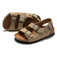 thumbnail image 2 of Kids Sandals Boys Girls Cork Sandal Comfort Double Buckle Slip On Slippers, 2 of 12