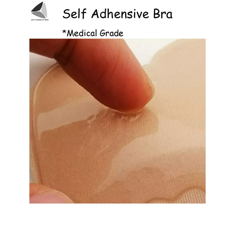 PULLIMORE Women's Strapless Silicone Invisible Bra Self-Adhesive Plus Size  Push Up Rabbit Sticky Bra (Skin) 