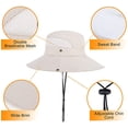 thumbnail image 3 of VONTER Unisex Wide Brim Sun Hat,Outdoor UPF 50+ Waterproof Boonie Hat Summer UV Protection Sun Caps Camping Hiking Fishing Hunting Boating Safari Cap for Men and Women - Beige, 3 of 7