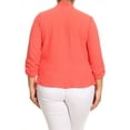 thumbnail image 4 of Women's Solid Casual Plus SizeDraped Cardigan Blazer Jacket, 4 of 4