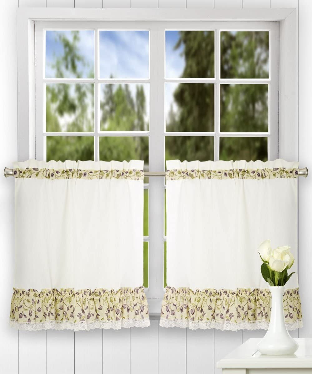 Ellis Curtain Clarice 58 By 24 Inch Ruffled Tailored Tier Curtains Curtain Clarice 58 By 24 Inch Ruffled