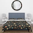 thumbnail image 3 of Designart "Resurgence Of The Space Age Retro I" Black Midcentury Bedding Covert Set - Mid-Century Modern Bed Set With 1 Sham, 3 of 5