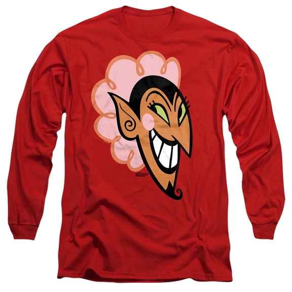 The Powerpuff Girls Him Devil Face Unisex Adult Long-Sleeve T Shirt, Red, 2X-Large