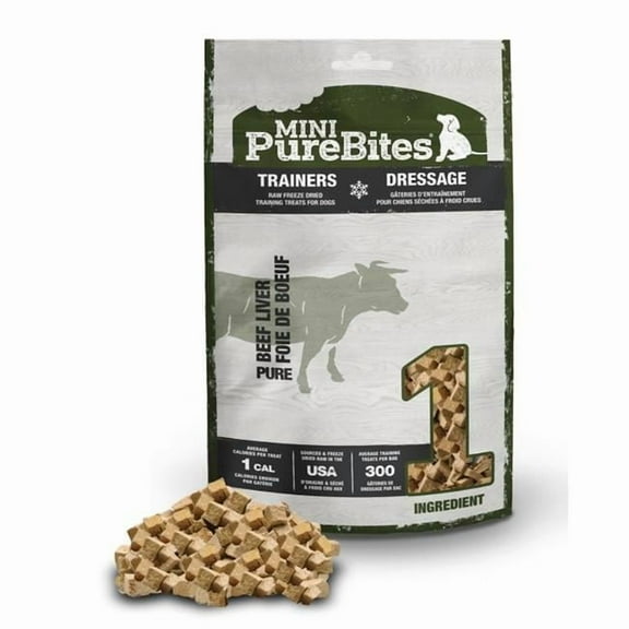 Pure Treats  3 oz Pure Bites Trainer Freeze Dried Beef Liver Mini Treats for Dogs