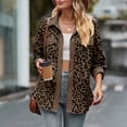 thumbnail image 4 of Women's 2024 Winter Quilted Jackets Leopard Print Lapel Coat Outerwear Casual Long Sleeve Button Down Blouse Shirts Tops Shacket Womens 2024 Fall Clothes Jacket, 4 of 6
