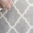 thumbnail image 6 of Mainstays Gray & Ivory Plush Trellis Shag Indoor Area Rug, 5' x 7', 6 of 8
