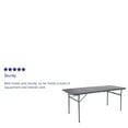 thumbnail image 4 of Emma + Oliver 6-Foot Bi-Fold Dark Gray Plastic Folding Table with Carrying Handle, 4 of 12