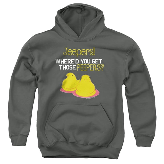Easter Jeepers Where'd You Get Those Peepers Youth Kids Boy/Girls Pull-Over Hoodie, Charcoal, Large