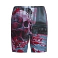 thumbnail image 6 of Daiia Gothic Red Skull Cemetery Mens Woven Stretch Pajama Short,Short Pajama Pants-XX-Large, 6 of 7
