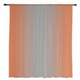 thumbnail image 2 of Orange Gray Ombre Semi Sheer Curtains Drapes for Living Room, Bedroom, French Doors Window 45 Inches Long, Modern Gradient Abstract Art Rod Pocket Chiffon Curtain Drapery Voile Draperies Panel, 2 of 6