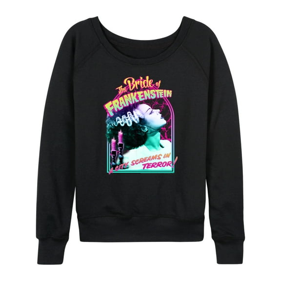 Classic Monsters - The Bride of Frankenstein - A City Screams in Terror - Women's Lightweight French Terry Long Sleeve Shirt