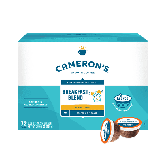 Cameron's Coffee Breakfast Blend Light Roast Coffee EcoPods - 72 Ct