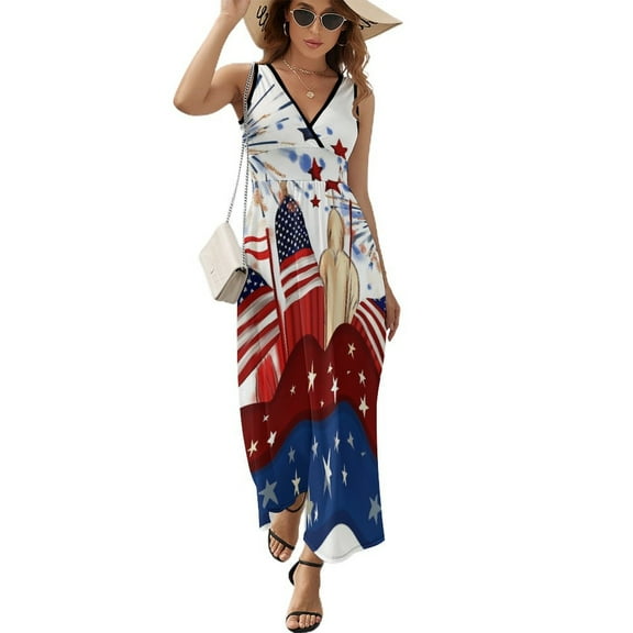 4th of July Pattern Design Sleeveless Dress Summer Clothes for Women Women's Clothing 2025