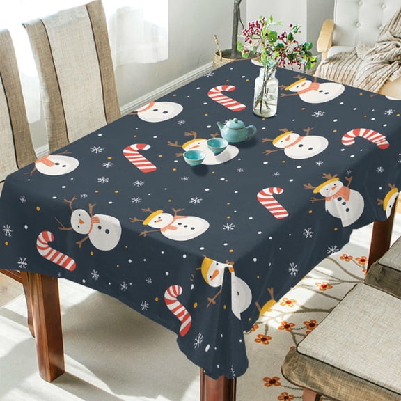 Yayeee Tablecloths 54" x 54" Rectangle Wrinkle Resistant Party Table Cover, Playful Winter