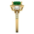 thumbnail image 3 of Three-Stone Engagement Ring for Women - 3.005ct Simulated Emerald in 14K Yellow Gold Promise Ring, 3 of 6