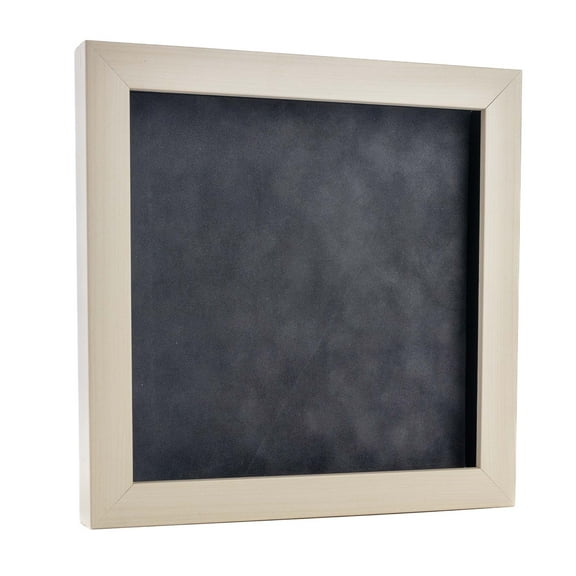 12x12 Shadow Box Frame White Washed Wood | With a 3/4" Usable Display Depth | Includes a Dark Grey