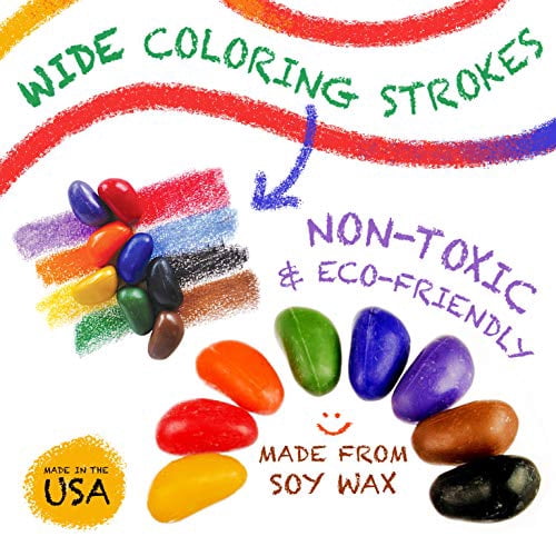 Crayon Rocks Just Rocks in a Box 8 Colors 64 Total Soy Wax Crayons, Non-Toxic, Made in USA