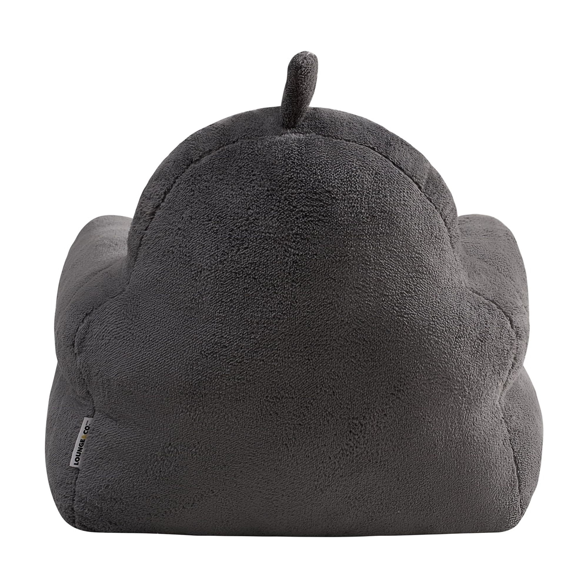 Lounge & Co Kids Shark Large Foam Filled Bean Bag Chair, Gray Plush, 25" W x 20" D x 23" H