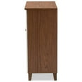 thumbnail image 4 of Coolidge Modern White and Walnut Finished 4-Shelf Wood Shoe Storage Cabinet with Drawer, 4 of 6