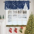 thumbnail image 4 of Valances for Windows Abstract White Christmas Tree Rod Pocket Short Curtain for bathroom living room bedroom Winter Snowflakes on Blue 1 Panel 54x18in, 4 of 7