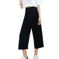 thumbnail image 5 of Capri Pants for Women 2025 High Waisted Wide Straight Leg Lightweight Drape Loose Casual Capris Womens Cropped Pants, 5 of 7
