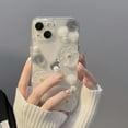 thumbnail image 2 of Fashion 3D Flowers Pearls Clear Phone Case Compatible with iPhone Case (Clear,iPhone 15 Plus), 2 of 4
