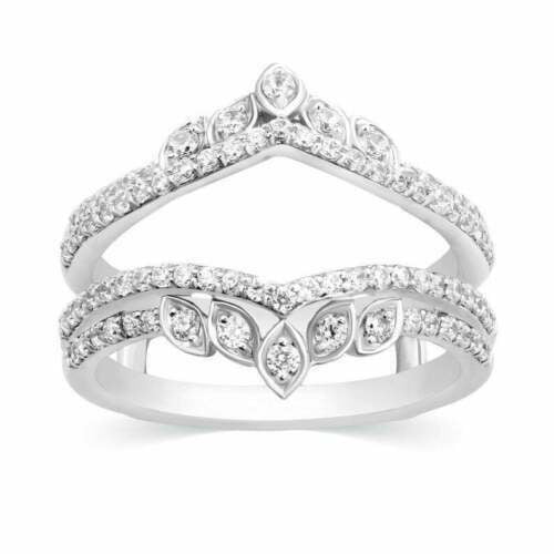 Solitaire Engagement Enhancer Insert Ring 2.0 Ct Diamond 14K White Gold Plated