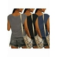 thumbnail image 2 of ZOELNIC 3 Pack Women’s V Neck T Shirts, Cap Sleeve Summer Casual Tops Loose Fit Short Sleeve Tees 2025 Trendy Shirts, M, 2 of 3