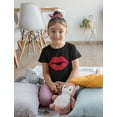 thumbnail image 2 of Tstars Girls Valentine's Day Lovely Shirts for Kids Love Red Lips Cute Casual Gift Idea for Girl Gift Idea for Girl Toddler Kids T Shirt, 2 of 5