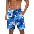 thumbnail image 2 of Summer Savings ! Rciityk Blue Men's Swim Trunks Hawaiian Bathing Suit Summer Beach Board Shorts Quickly Dry Elastic Waist Drawstring 7 inch Swimwear with Pockets, 2 of 4