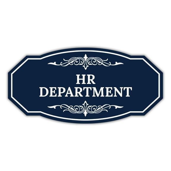 Signs ByLITA Victorian HR Department Graphic Sign (Navy Blue / White) - Large