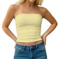 thumbnail image 3 of Horkkom Outfit for Women Going Out Summer Backless Tube Tops Striped Print Strapless Bandeau Tops L, Gifts for Women, 3 of 10