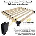thumbnail image 3 of Up to 12 x 14 Pergola in Yard with Roof DIY Pergola Hardware Kit - Black Steel 6x6 Brackets for Grill Pergola / Barbecue Pergola (Lumber Not Included), 3 of 5