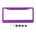 thumbnail image 1 of Cubierta de marco para matrícula de aleación de aluminio, 2 orificios para soporte de matrícula trasero delantero de coche con tornillos, tapas, montaje de placa púrpura, 1 of 1