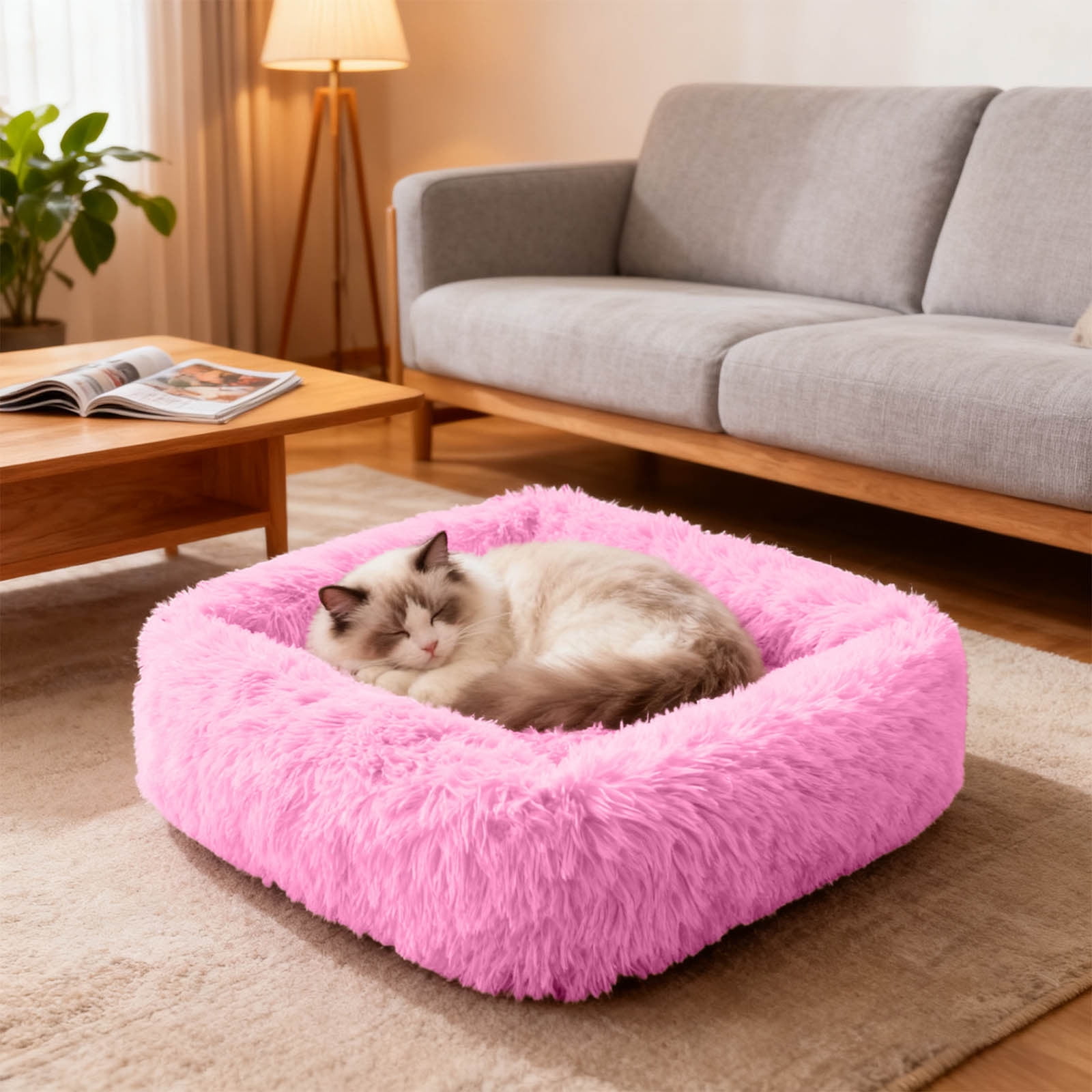 Pet Comfort for Cats and Dogs Calming Self-Warming Cushion - Indoor Outdoor Pet Bed with Easy Care Fabric and Cozy Support