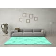 thumbnail image 3 of Ahgly Company Indoor Square Solid Turquoise Blue Modern Area Rugs, 7' Square, 3 of 4