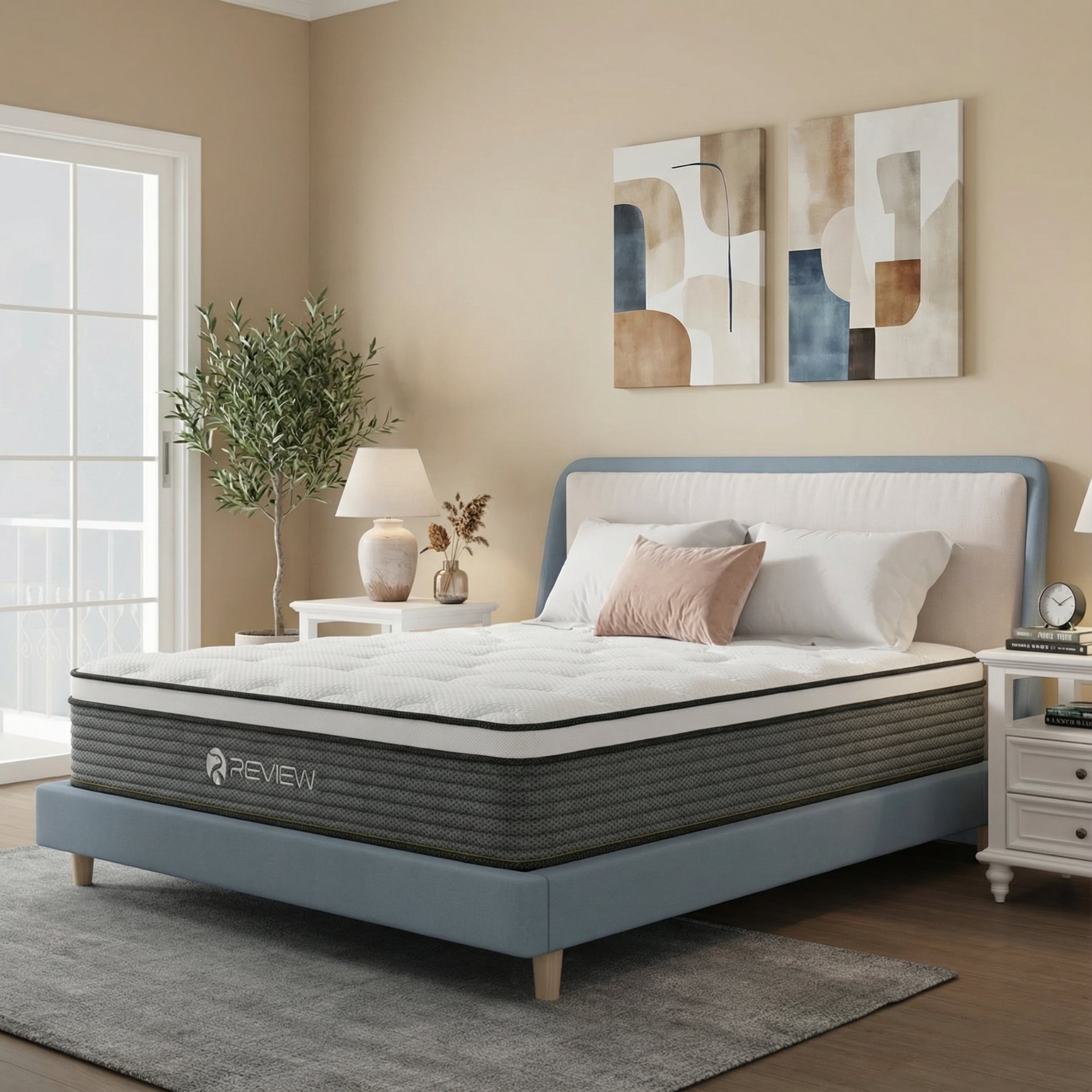 REVIEW Full Mattress, 12 inch Hybrid Memory Foam with Pocket Springs, Medium Firm, Bed in a Box