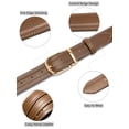 thumbnail image 6 of Maikun Belts for Men Gold Buckle Vintage Crazy Horse Leather Brown Casual Belt, 6 of 7