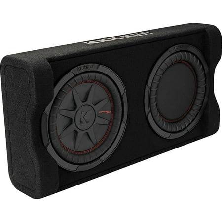 KICKER - PTRTP Powered Down-Firing 10" Dual-Voice-Coil-Ohm Loaded Subwoofer Enclosure - Black