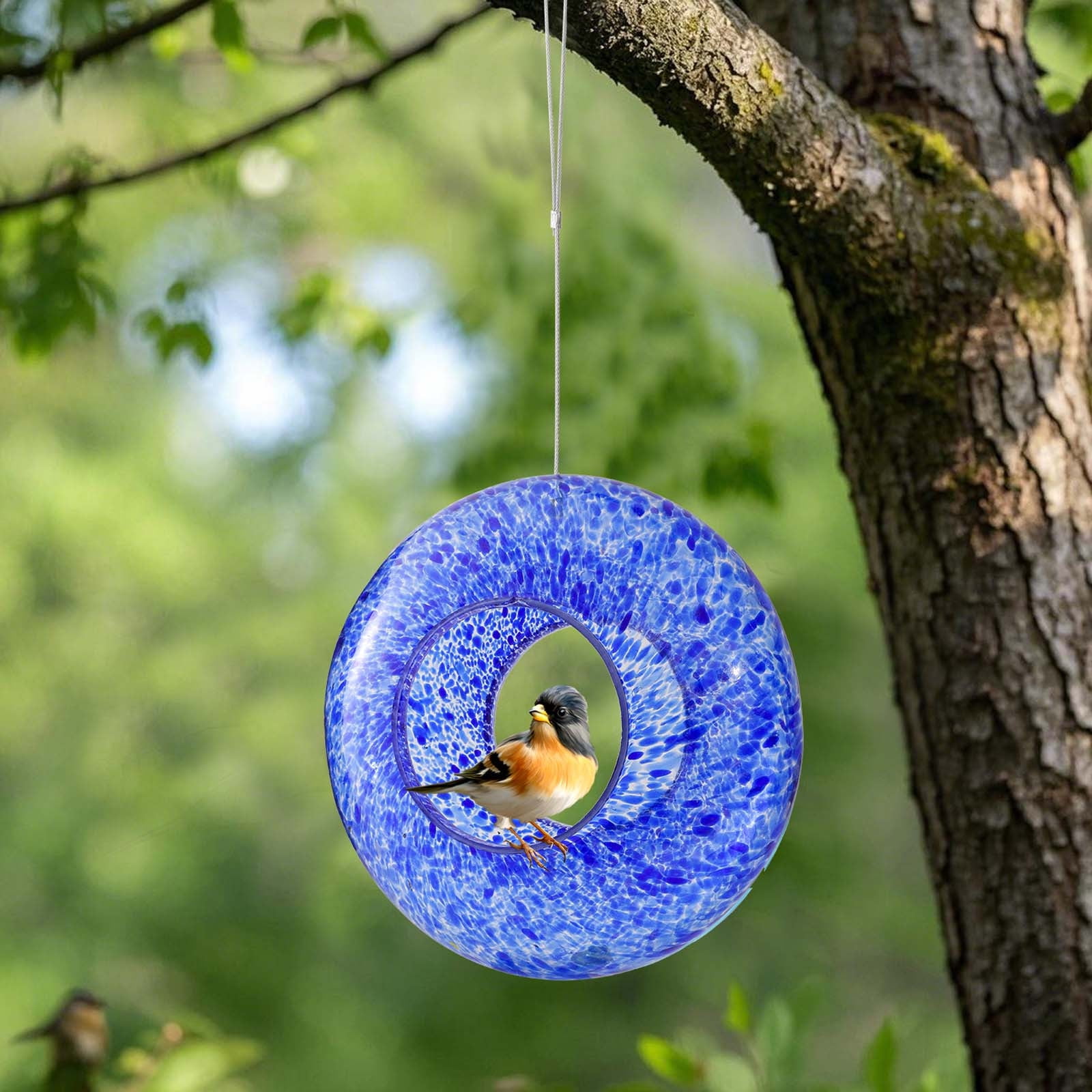 Kugisaki Glass Bird Feeder Outdoor Hanging Hummingbird Feeder for Garden Yard Patio Decor, Easy to Fill & Clean Ideal Gifts