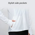 thumbnail image 4 of Ropa blanca con capucha y protección solar para mujer, ropa de protección solar de nailon para ciclismo al aire libre, chaqueta fina de verano upf50 + UV, 4 of 7