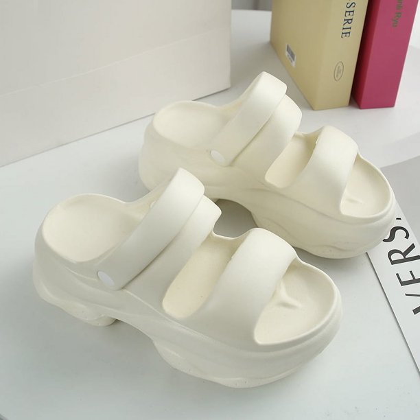 Zapatillas de mujer con suela gruesa, sandalias de verano de Eva cómodas y de moda, zapatos de playa, suelas suaves, zapatillas de suela gruesa de tendencia para exteriores