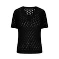 thumbnail image 3 of Posijego Women's Knit Sweater Short Sleeve Tops Summer Cutout Knit Pullover Sweaters Beach Vacation Tunic Tops, 3 of 9