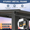 thumbnail image 3 of Leukture 8' x 12' Wall Mounted Lean to Metal Awnings with Sloped Roof Outdoor Patio Gazebo Awning for Backyard Deck White, 3 of 5