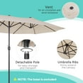 thumbnail image 4 of Outsunny 15' Extra Large Double Patio Umbrella for Pool, Cream White, 4 of 9