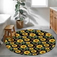 thumbnail image 3 of Small Round Rug 3Ft Washable Non-Slip, Sunflowers Circle Area Rugs for Living Room Bedroom, Farmhouse Botanical Blossom Florals Butterfly Indoor Floor Mats Carpet Runner for Home Decor, 3 of 8